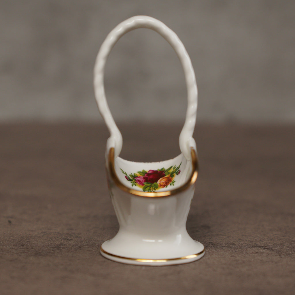 1980英國Royal Albert"鄉村玫瑰'骨瓷小提籃