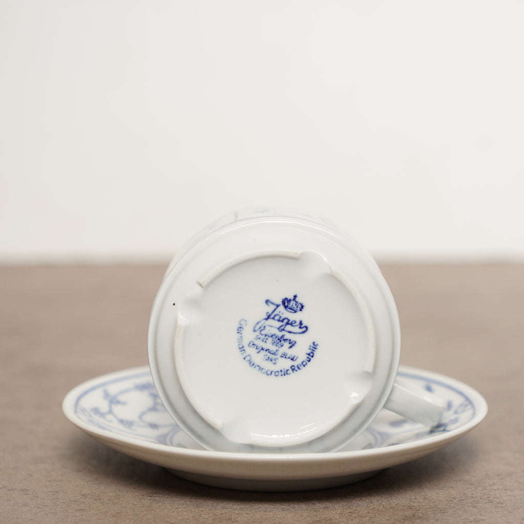 東德Jäger唐草紋Blau Saks茶杯組