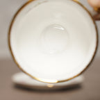 英國Elizabethan雙色玫瑰細骨瓷手工噴金杯組