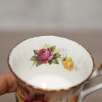 英國Paragon"雙色玫瑰"手工噴金細骨瓷杯組