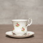 英國Royal Albert"勿忘我玫瑰"22k金His &amp; Hers骨瓷杯組