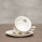 英國Royal Albert"勿忘我玫瑰"22k金His &amp; Hers骨瓷杯組