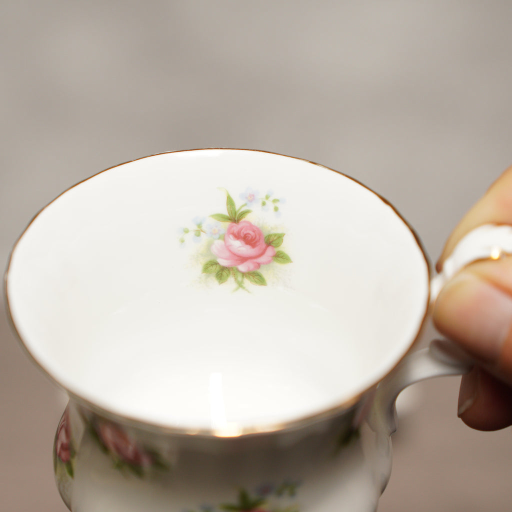 英國Royal Albert"勿忘我玫瑰"22k金His &amp; Hers骨瓷杯組