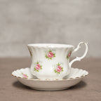 英國Royal Albert"勿忘我玫瑰"22k金His &amp; Hers骨瓷杯組