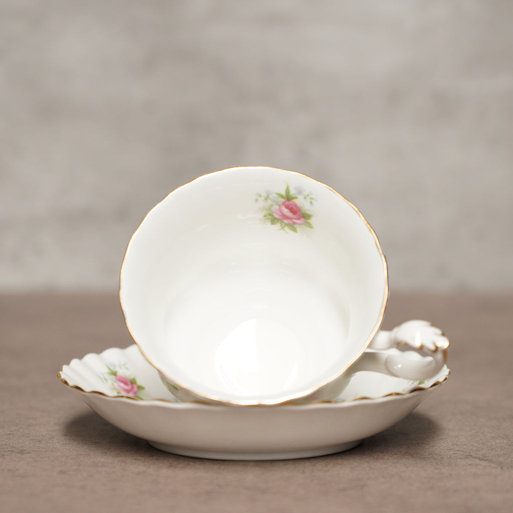 英國Royal Albert"勿忘我玫瑰"22k金His &amp; Hers骨瓷杯組