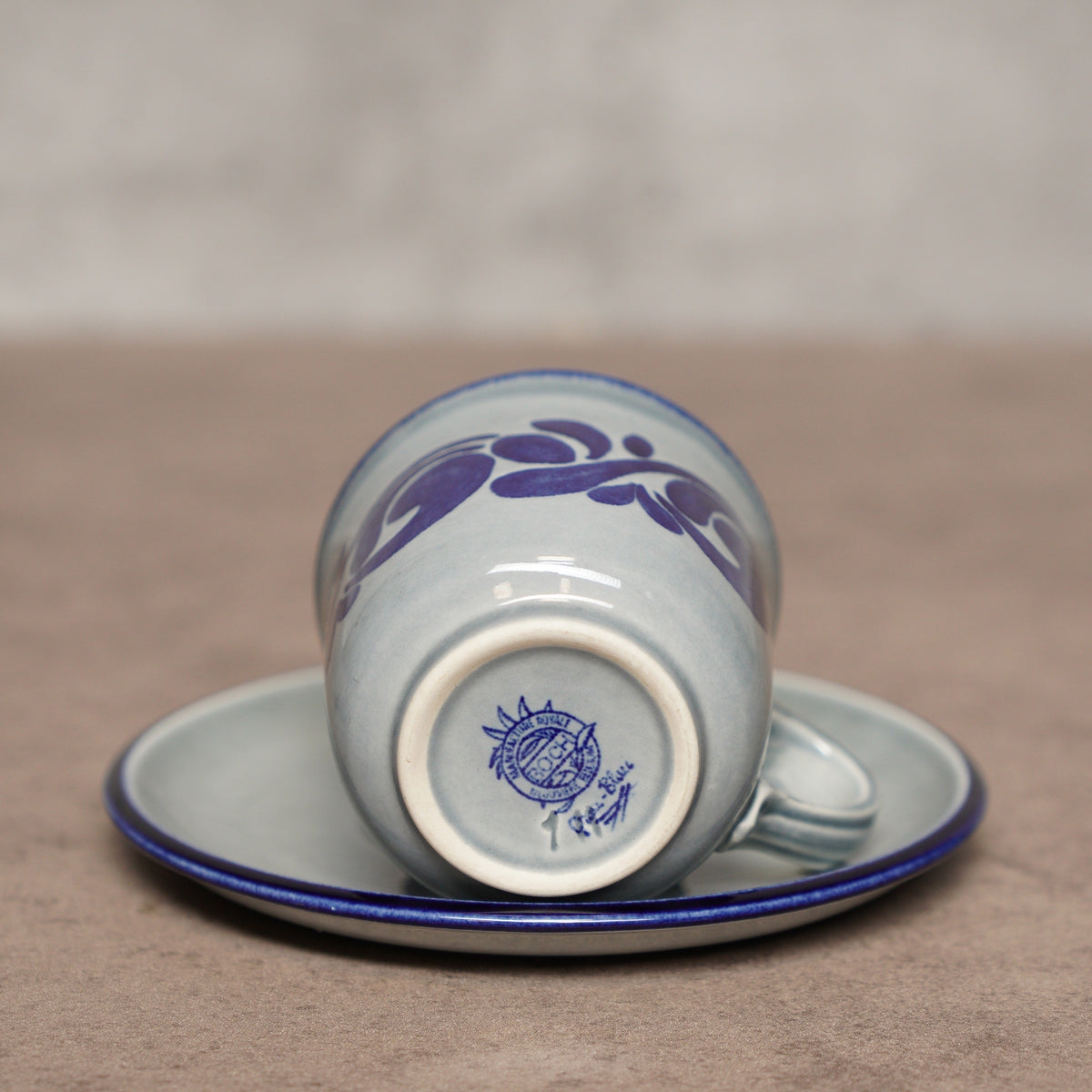 1980's比利時Boch "Grau-Blau"系列陶杯組