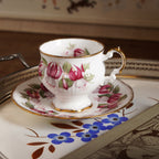 英國Elizabethan"吊鐘花"手工描金細骨瓷杯組