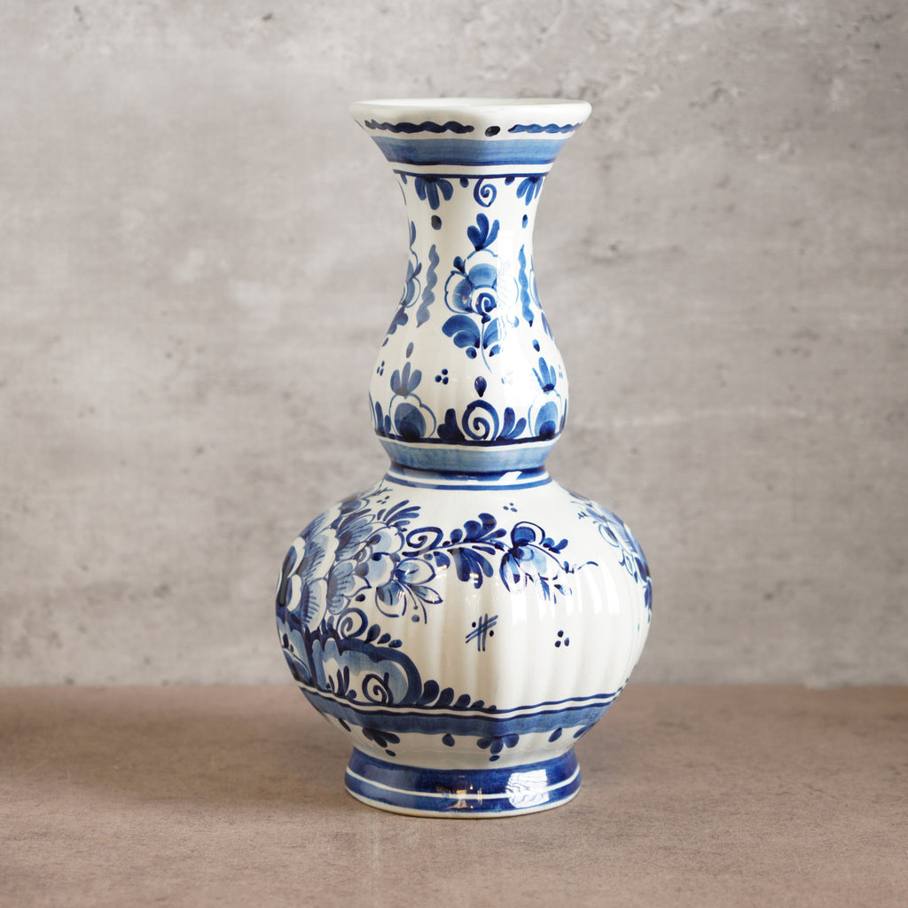 1940荷蘭Delft Blue風格半手繪壁爐花瓶三件組