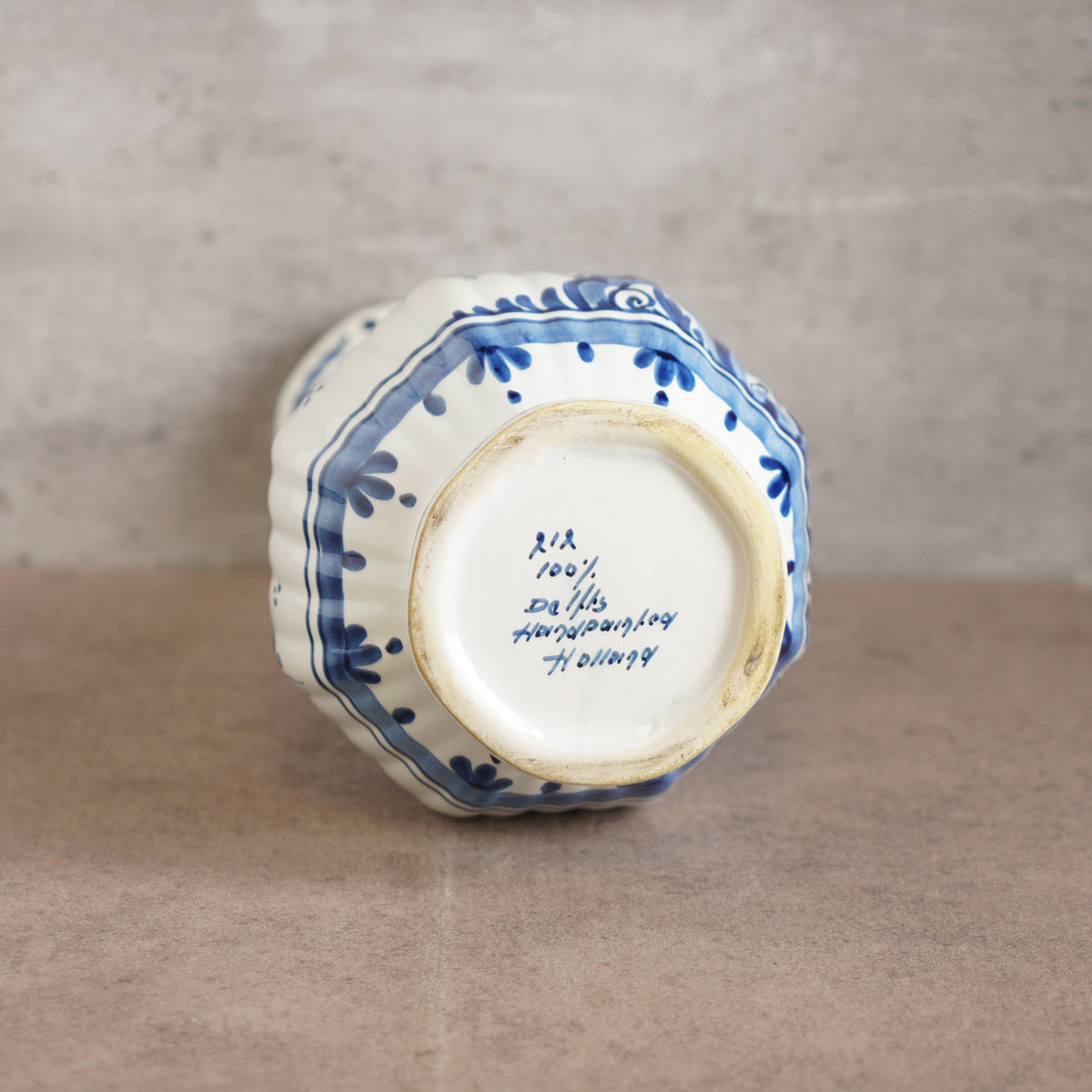 1940荷蘭Delft Blue風格半手繪壁爐花瓶三件組