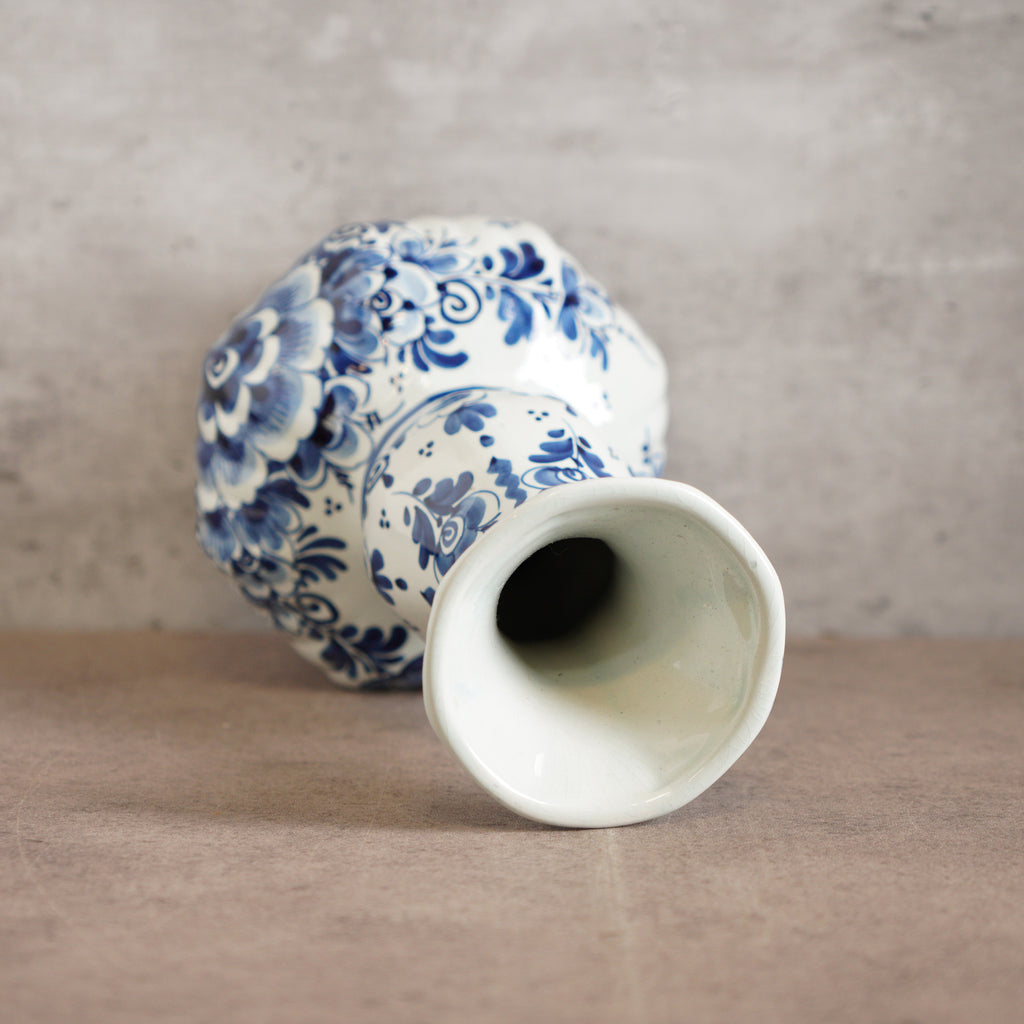 1940荷蘭Delft Blue風格半手繪壁爐花瓶三件組