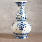 1940荷蘭Delft Blue風格半手繪壁爐花瓶三件組