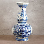 1940荷蘭Delft Blue風格半手繪壁爐花瓶三件組