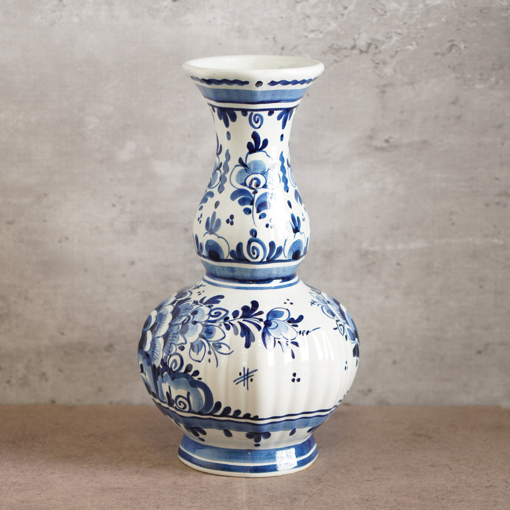 1940荷蘭Delft Blue風格半手繪壁爐花瓶三件組