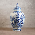 1940荷蘭Delft Blue風格半手繪壁爐花瓶三件組