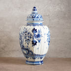 1940荷蘭Delft Blue風格半手繪壁爐花瓶三件組