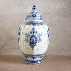 1940荷蘭Delft Blue風格半手繪壁爐花瓶三件組