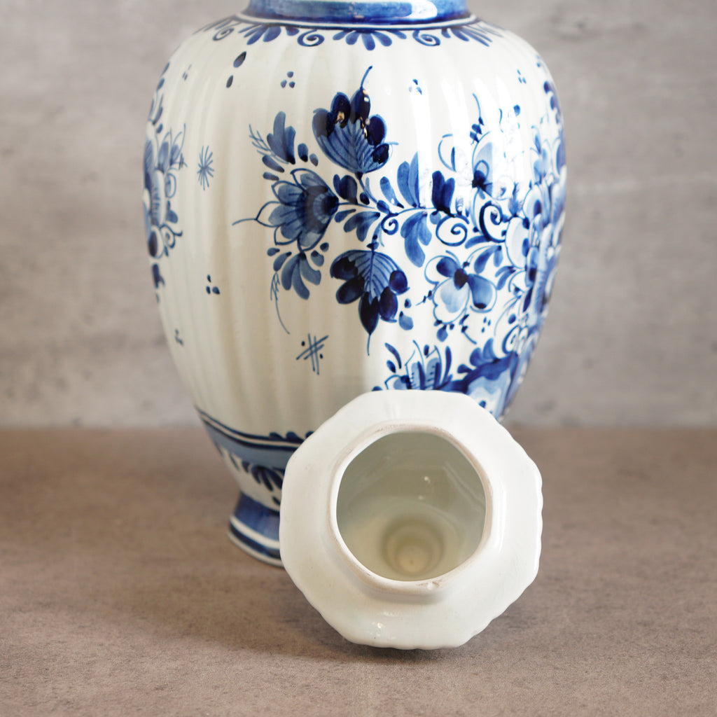 1940荷蘭Delft Blue風格半手繪壁爐花瓶三件組
