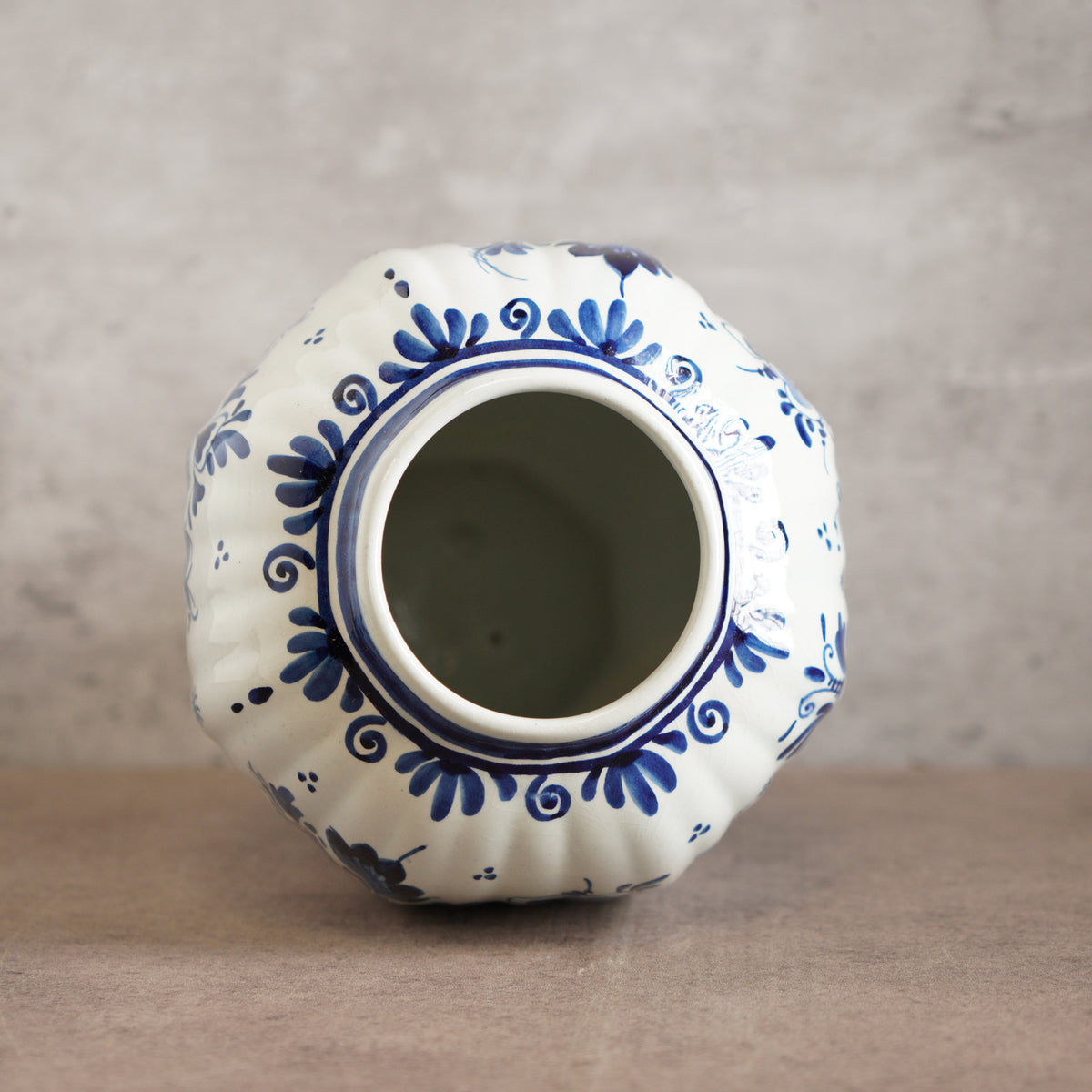 1940荷蘭Delft Blue風格半手繪壁爐花瓶三件組