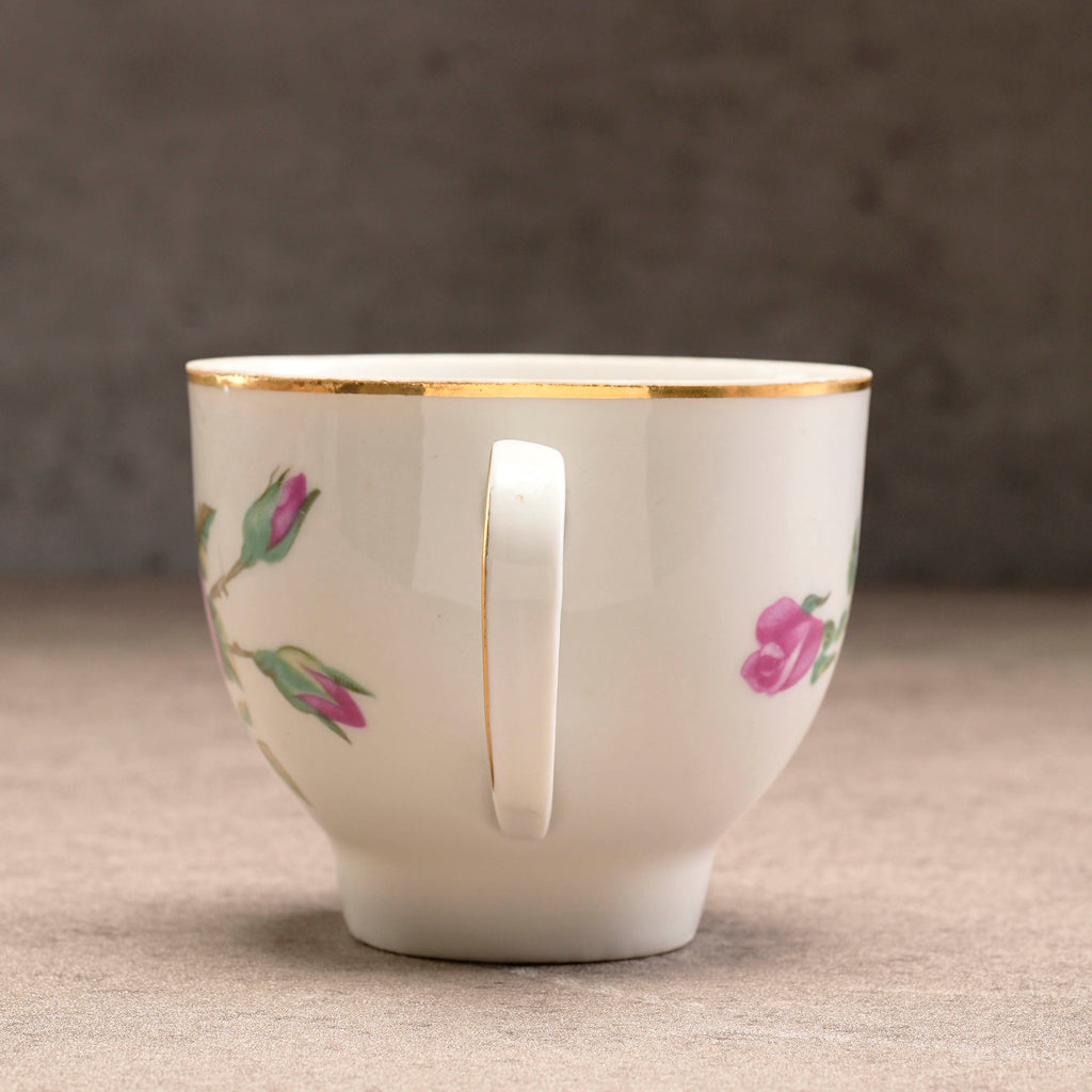 波蘭Cmielow粉玫瑰描金茶杯組