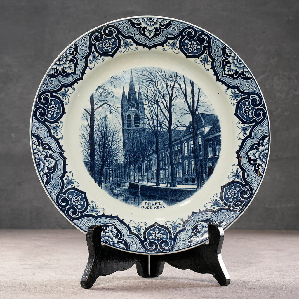 荷蘭Delft Blue風格"老教堂"展示掛盤