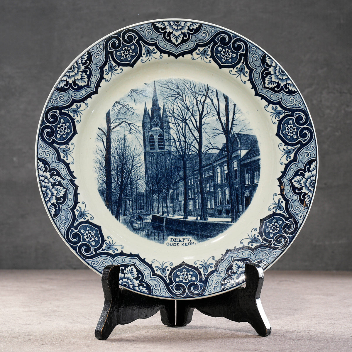 荷蘭Delft Blue風格"老教堂"展示掛盤