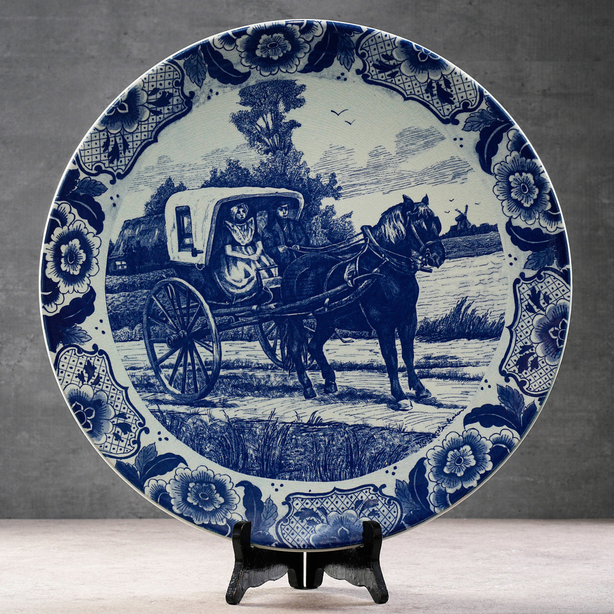 荷蘭Chemkefa早期馬車圖大型展示盤